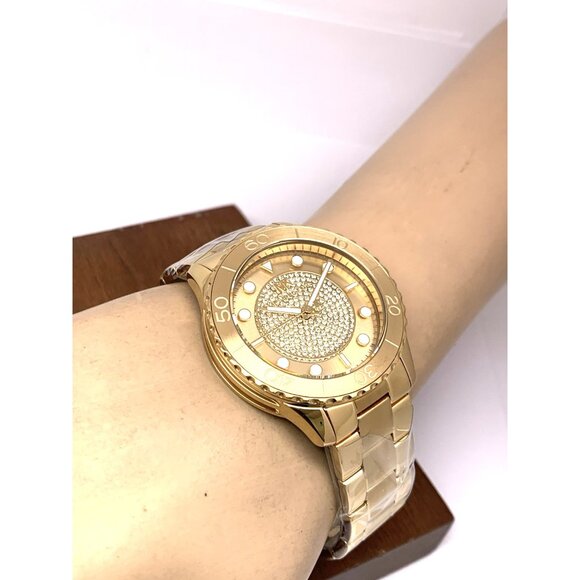 Michael Kors Women's Watch MK6911 Runway Quartz Crystals Gold Tone Steel 40mm - Picture 6 of 15